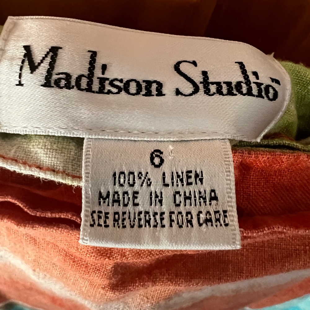 Madison Studio Colorful Linen Wrap Skirt - Picture 2 of 6